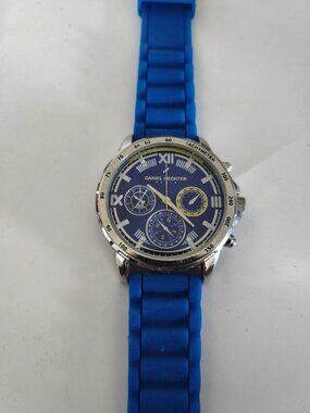 NEW IN BOX DANIEL HECHTER Atlas for Men Blue Silicone Stainless Steel Men's